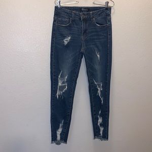 April Jeans heavily distressed skinny jeans